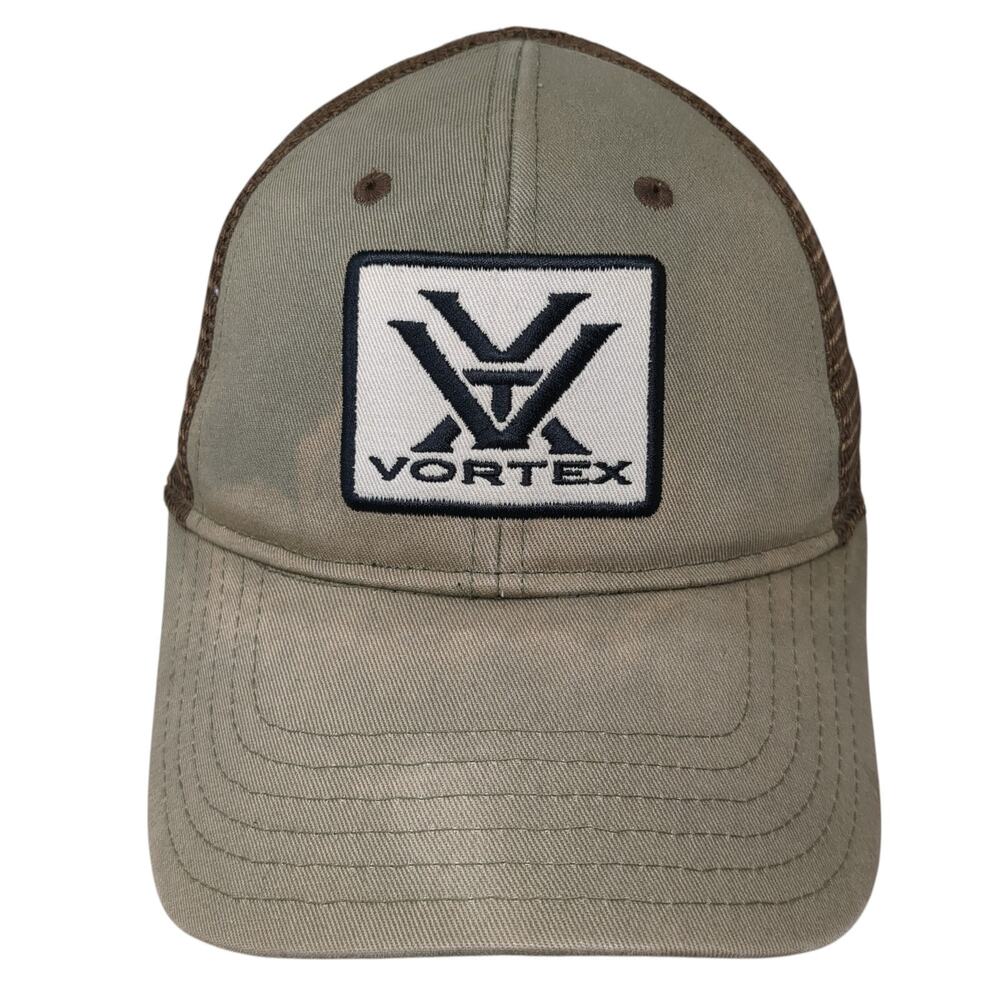 Vortex Logo Snapback Trucker Hat Brown One Size Adjustable Outdoor